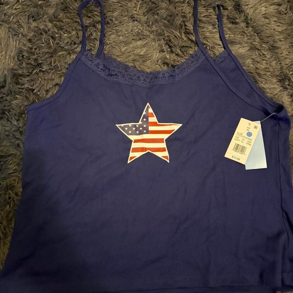 Blue tank top with star